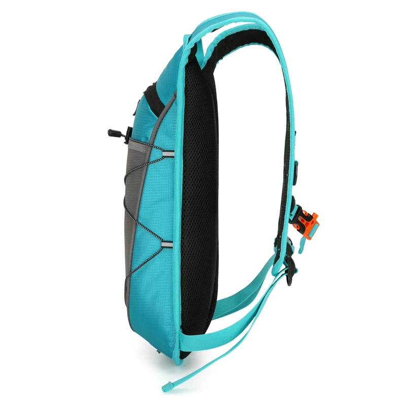 Toposhine Lightweight Teal&Gray Hydration Backpack for Hiking Cycling Running Breathable Mesh Back Elastic Bungee Storage Bags