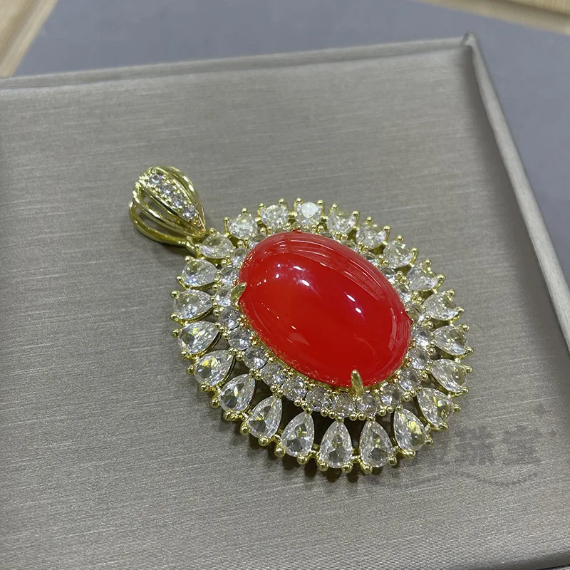 

Ожерелье из халцедона золотого цвета с изысканным зеленым кулоном для женщин