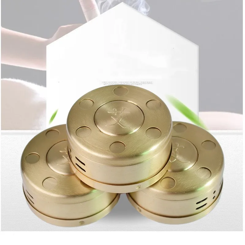 1pcs Thickened moxibustion box pure copper stainless steel moxibustion temperature control warm moxibustion appliance household
