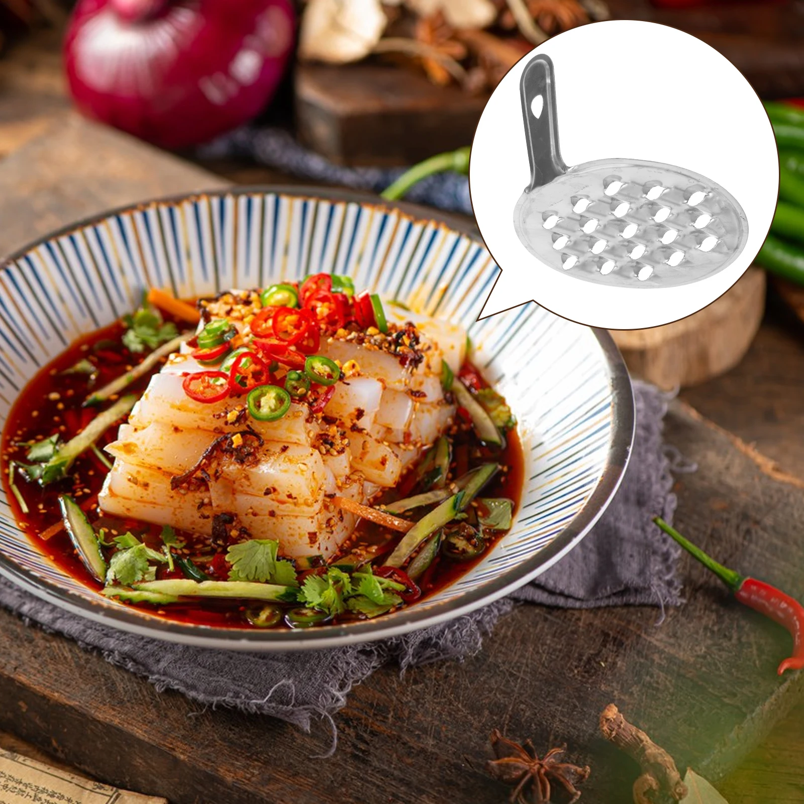 

6pcs Liangpi Planer Kitchen Gadgets Stainless Steel Food Scraper Tools for Cold Noodle Jelly Shredding Even Distribution
