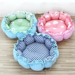 Round Cat Bed House Long Plush Pet Bed For Cats Cushion For Dogs Mat Warm Pet Accessories Home Washable Dog Sofa Soft Sleeping