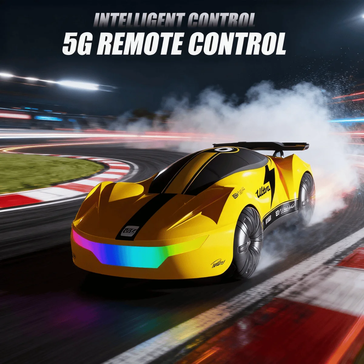 Il giocattolo telecomandato RC Meteor Supercar con luci che scorre a LED con spruzzo di fumo Modalità deriva e funzione acrobatica controllata dai gesti