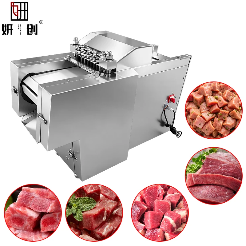 

New Commercial Frozen Meat Cutting Block Machine Chicken Dicing Machine Fully Automatic 600-750 Kilograms/hour 220V/380V