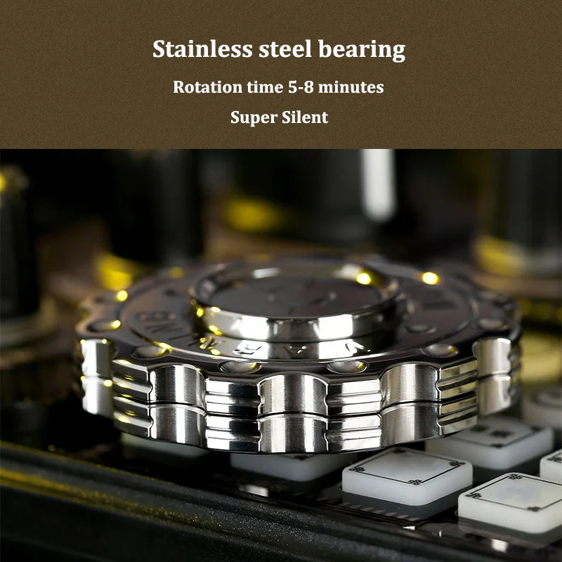Edelstahl Punk Fidget Spinner EDC Hand Spinner Büro Entspannung Fidget Spielzeug ADHS Werkzeuge Spaß Geschenke