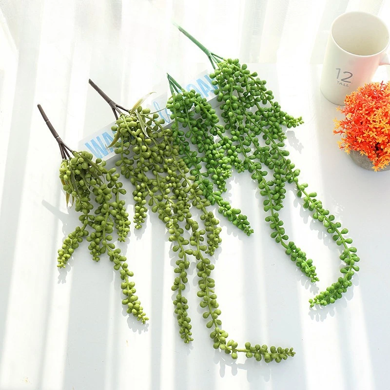 Green Artificial Succulent Plant Lover Tears 48/35cm Hanging Home Window Garden Holiday Party Decoration Fake Green Plant - view 2