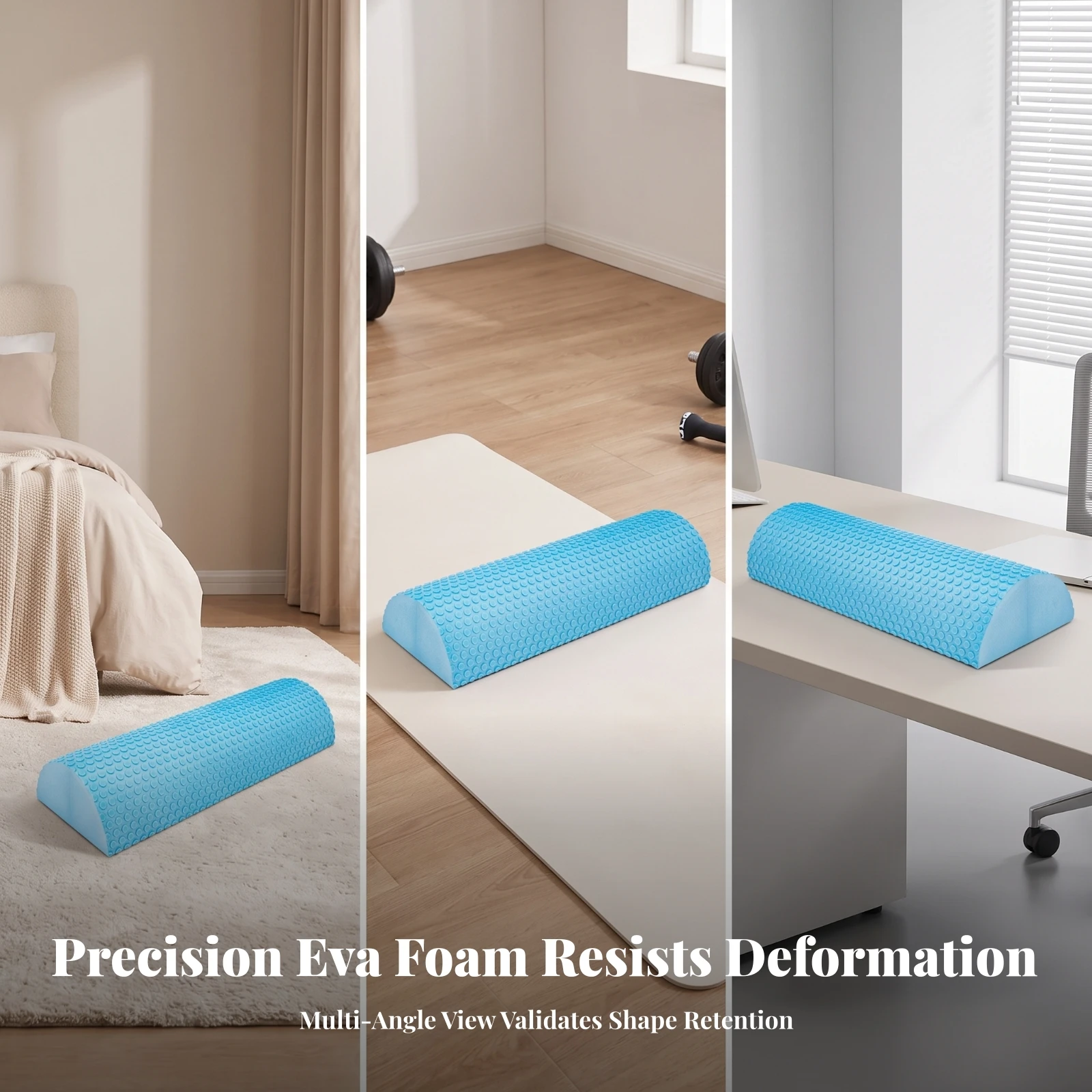 Half-Round Foam Roller Firm Foam Roller with Dotted Surface Heavy-Duty Rugged for Yogis, Self-Massage, Stretching Recovery
