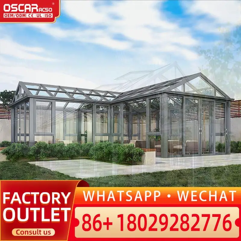 Aluminum Structural Frame & Sunshine Glass Room Durable Weatherproof Extension for Luxury Homes in US European Vacation Resorts