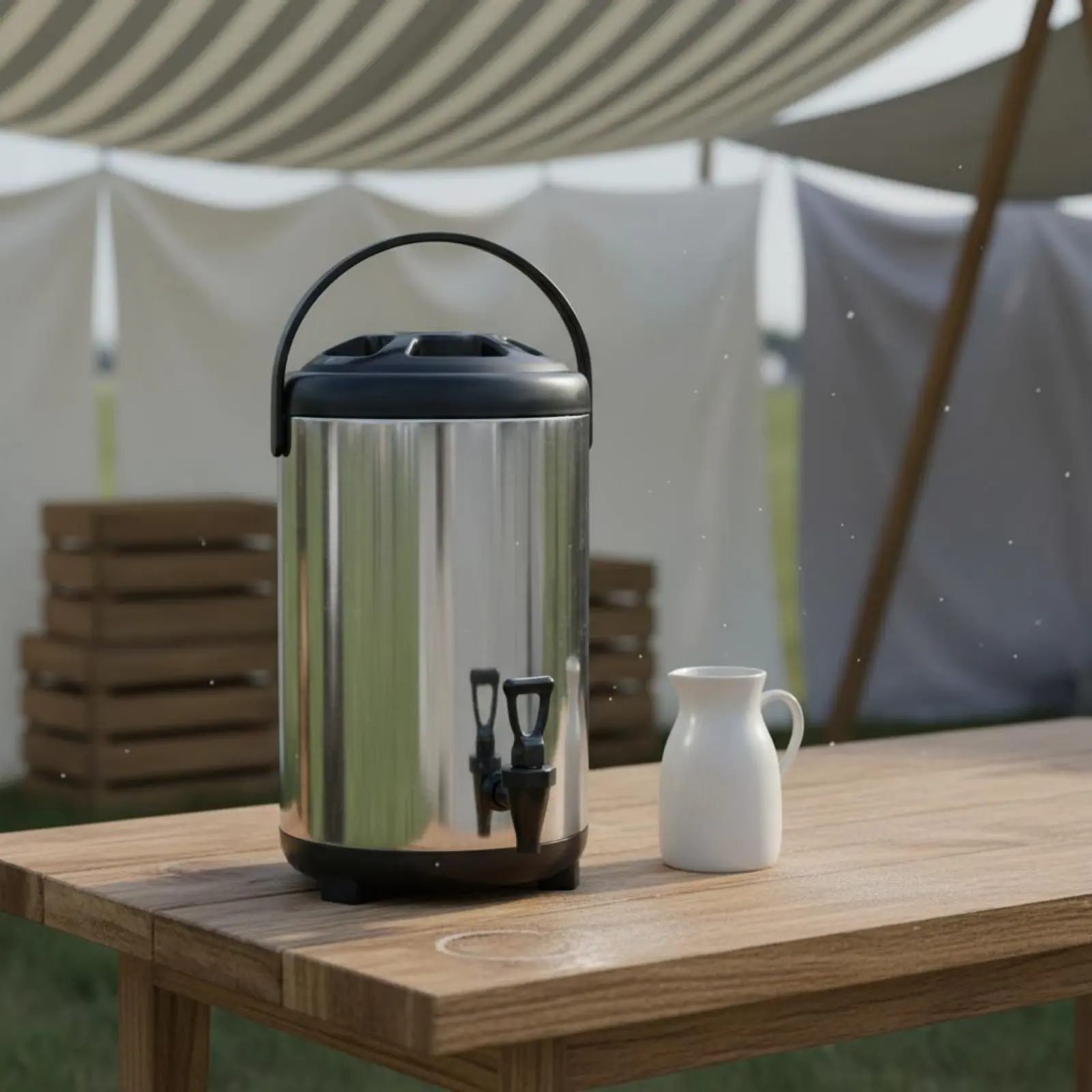 Professional Tea Barrel Multi-Level Insulation Large Capacity Water Jug with Spigot Stainless Steel Beverage Urn Easy to Clean