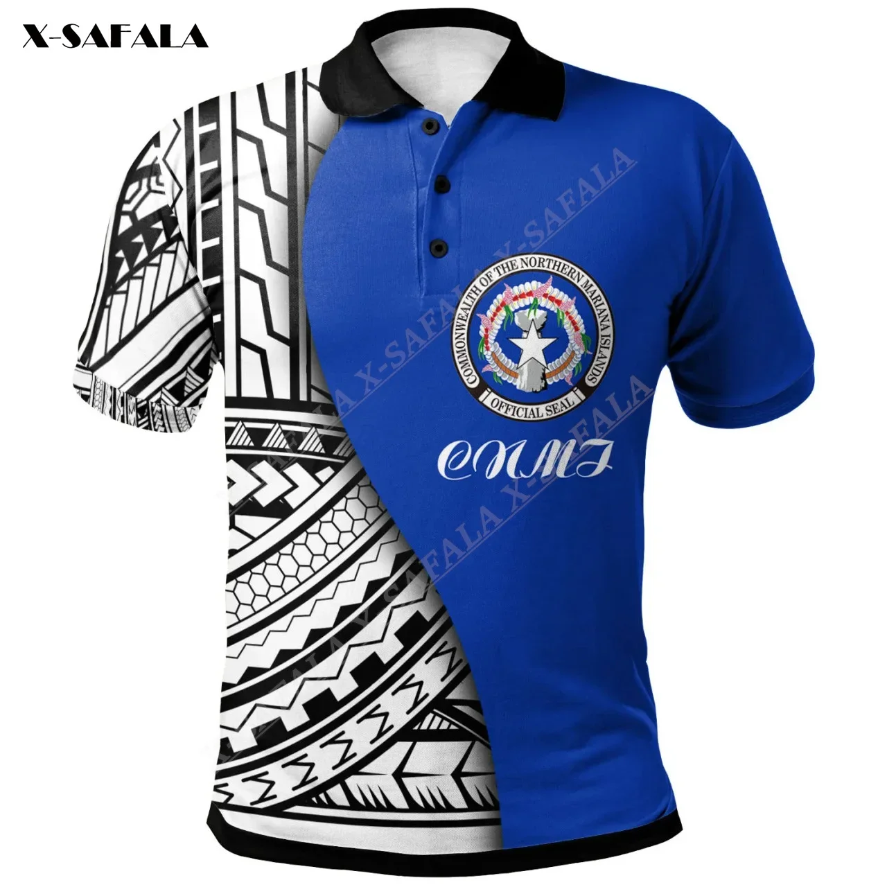 Northern Mariana Islands Coat Of Arm Polynesian 3D Print Men Polo Shirt Short Sleeve Luxury Tee Top American Fashion High-Class