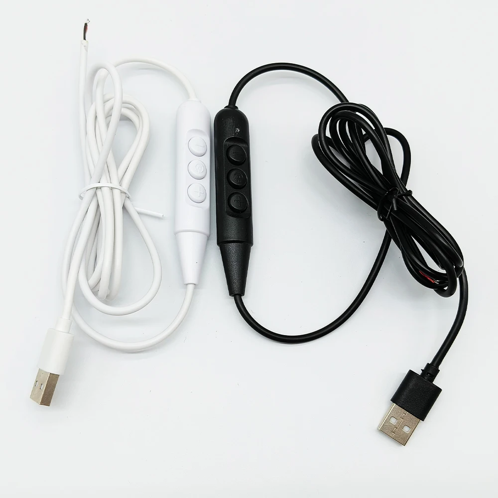 USB 5V Mini 3keys Dimming Switch Wire LED Strip USB Connector Cable Electrical Wire Power Extension Cable for DIM Lamp Light DIY