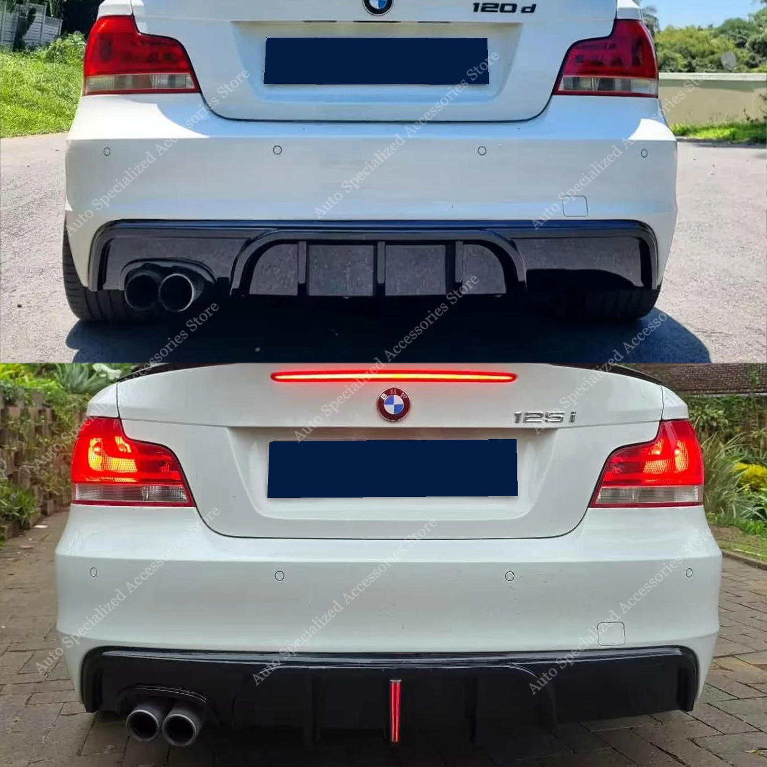 

For Bmw E82 E88 135i M Sport 2007-2014 Coupe/Cabrio Gloss Black MP Style Rear Diffuser Rear Bumper Lip Splitter Bodykits Tuning