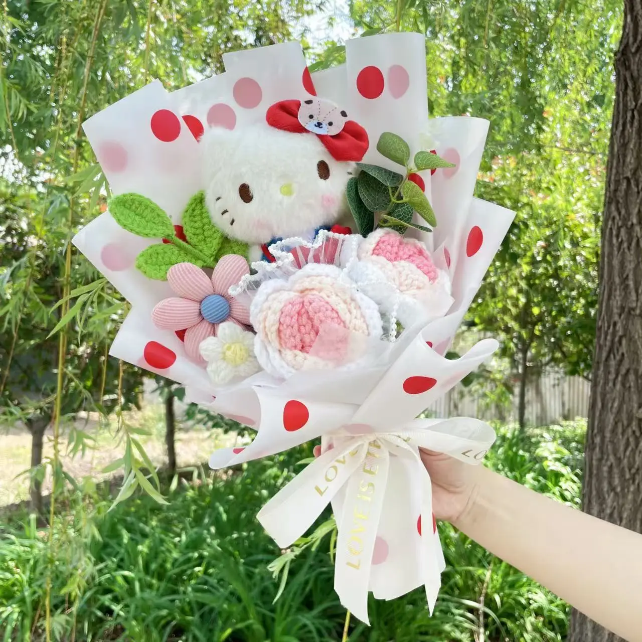 

My Melody Kuromi Cinnamoroll Hello Kitty Plush Doll Creative Handmade Sanrio Bouquet Valentine's Day Christmas Graduation Gifts