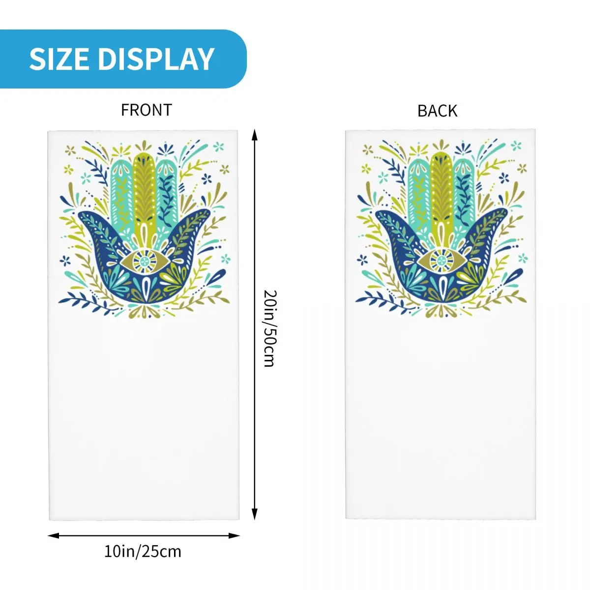 カスタムハムサハンド邪視除けバンダナネックゲイター防風フェイススカーフカバー男女兼用お守り部族文化ヘッドバンドチューブ