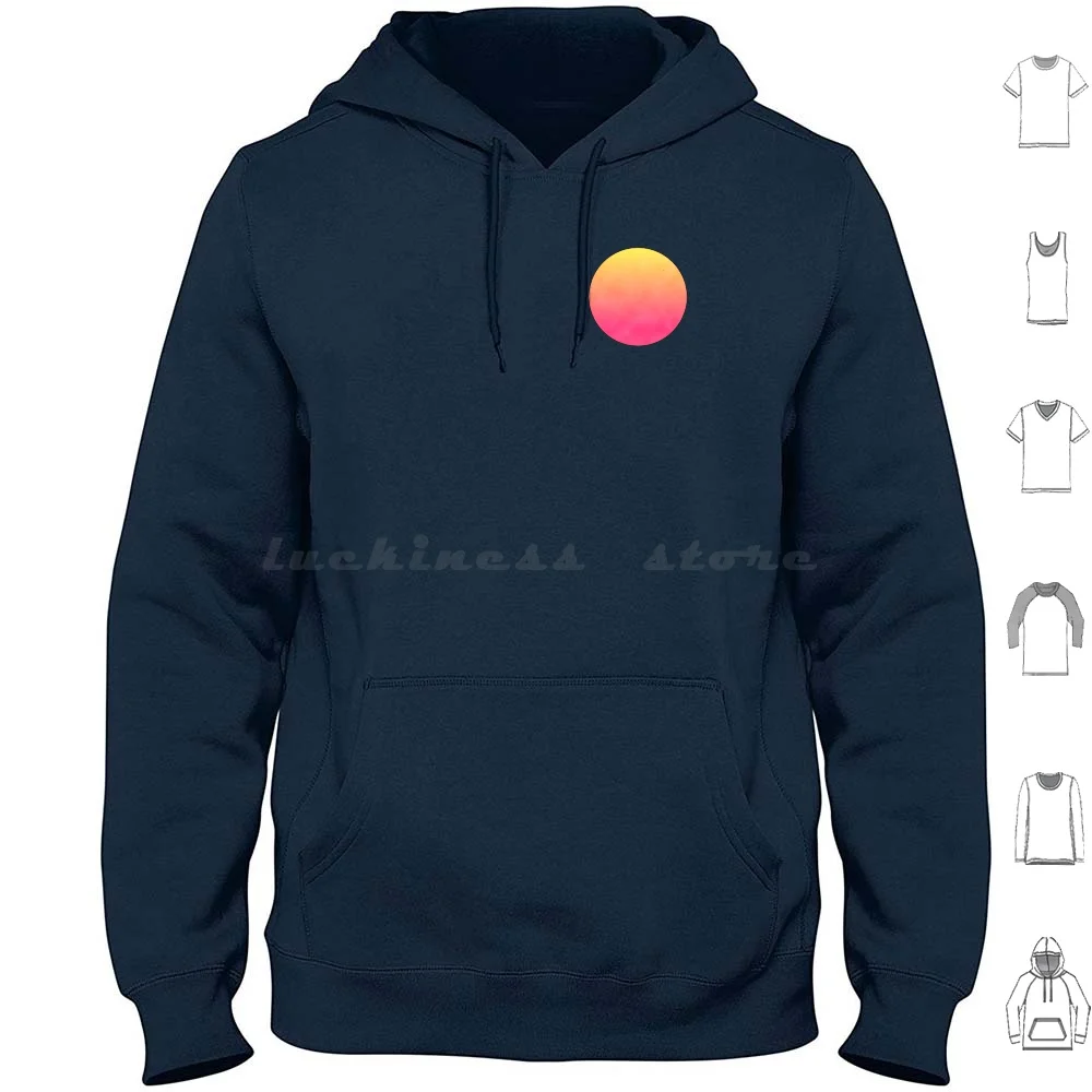

80's Sun-No Background Hoodie Cotton Long Sleeve 80s Sun Synthwave Retro Retrowave Yellow Pink
