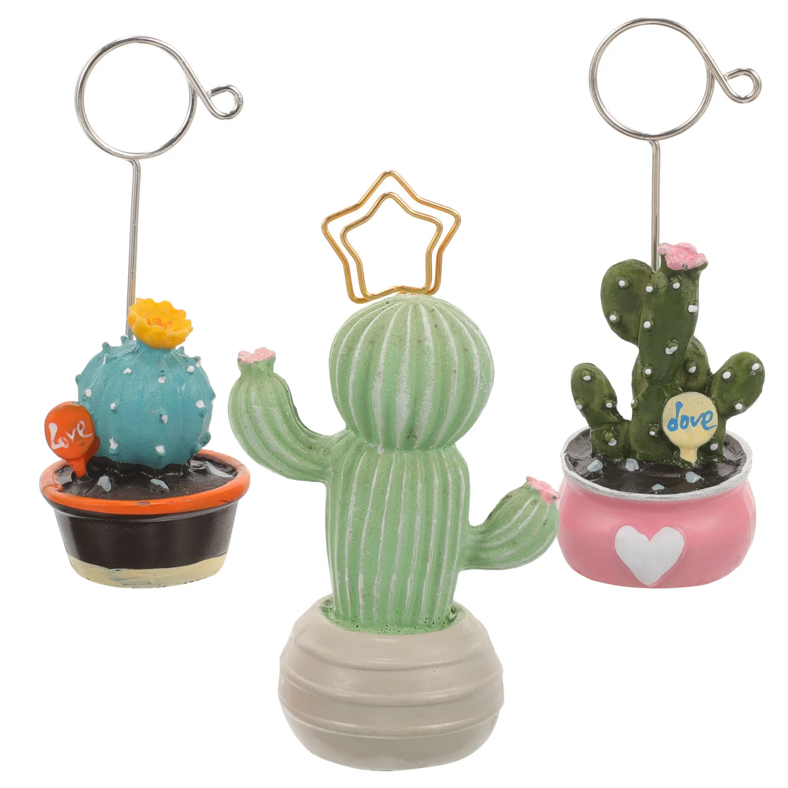 

1Set Mini Cactus Shape Memo Clips Resin Photo Holders for Wedding Engagement Party Home Desk Cards Creative Clip Table Number