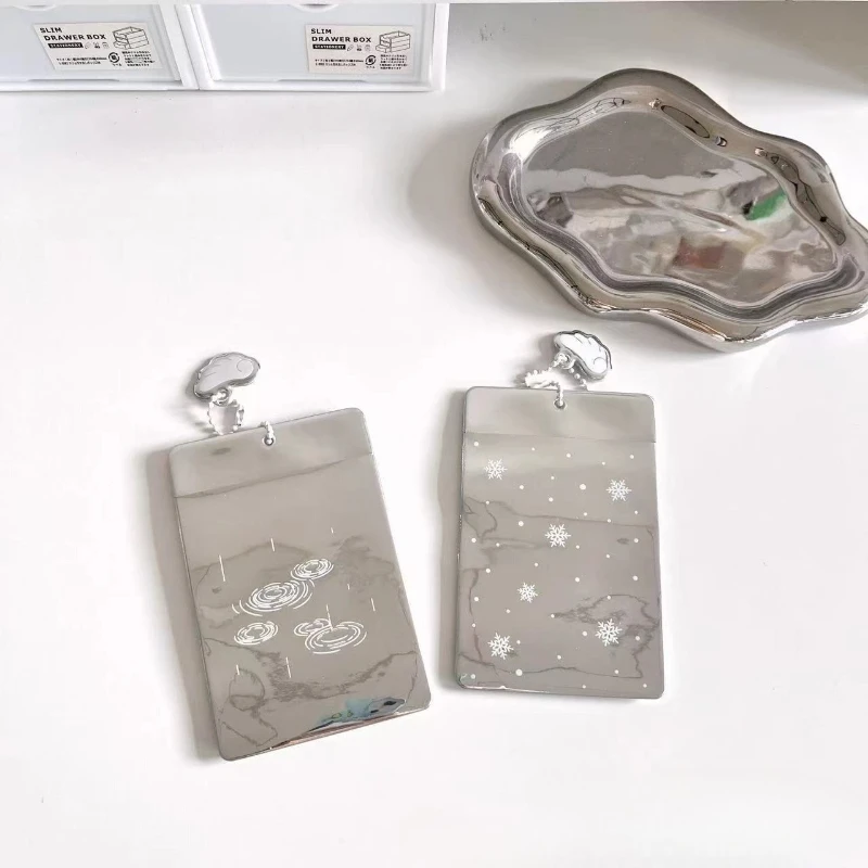 ندفة الثلج قطرة المطر حامل بطاقة الفضة عرض Kpop Photocard حامي الغطاء الجمالي لجمع K-pop Photocard #4