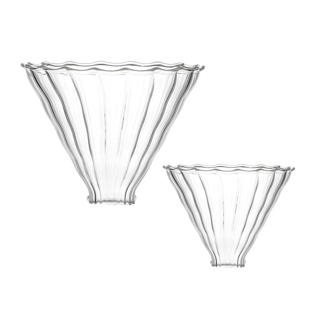 

2 Pcs Glass Coffee Funnel Strainer Drip Filter Cup Reusable Bowl Practical Easy-to-use
