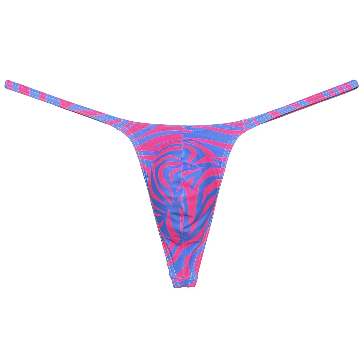 Men's Enhance Pouch G-String Colorful Print String Underwear Male Thongs Lingerie Ultrathin Quick-dry Stretchy Breathable Tangas