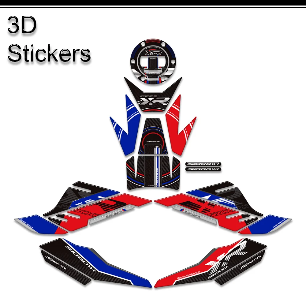 สติกเกอร์สำหรับรถ BMW S1000XR S 1000 XR M1000XR 2020-2024 3D แผ่นยางเรซินรถจักรยานยนต์แผ่นถังน้ำมันอุปกรณ์เสริมสติกเกอร์ป้องกันกันน้ำ