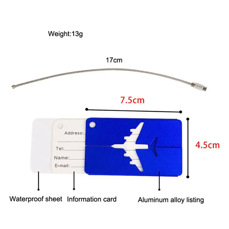 TRIPNUO-Étiquettes de nom de bagage en alliage, porte-étiquette d'adresse de valise, accessoires de voyage