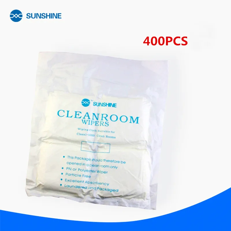 400pcs/bag Soft Cleanroom Wiper Anti-static Non Dust Cloth 10cm*10cm For Mobile Phone Pad Tablet PC Screen Glass Cleaning Repair