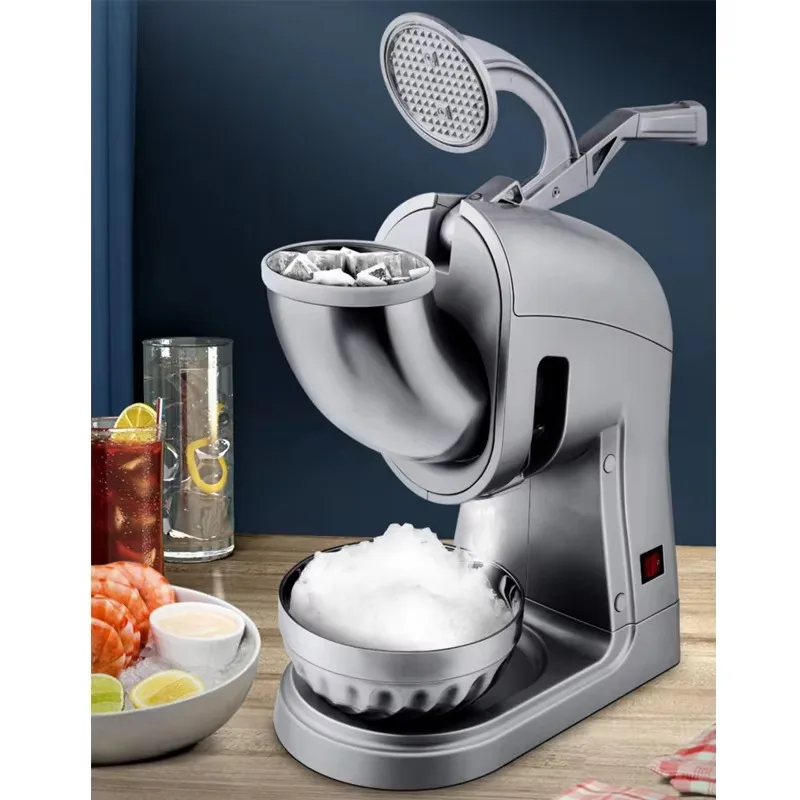 300KG/H 300W Powerful  Ice Shaver with 2 Blades Stainless Steel Ice Bowl Commercial Ice Crushing Machine
