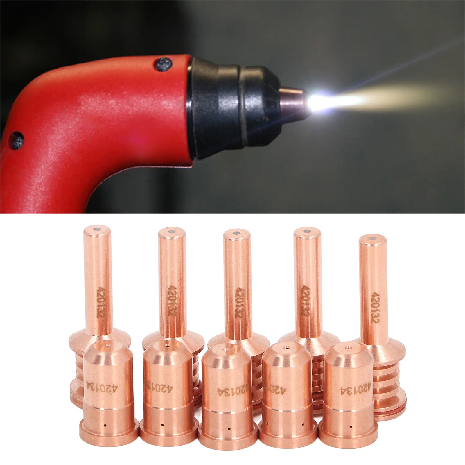 

5 шт. электроды для плазменной резки 420132 и насадки 420134 набор латунных насадок для резки для профессиональной сварки и резки PMX 30AIR