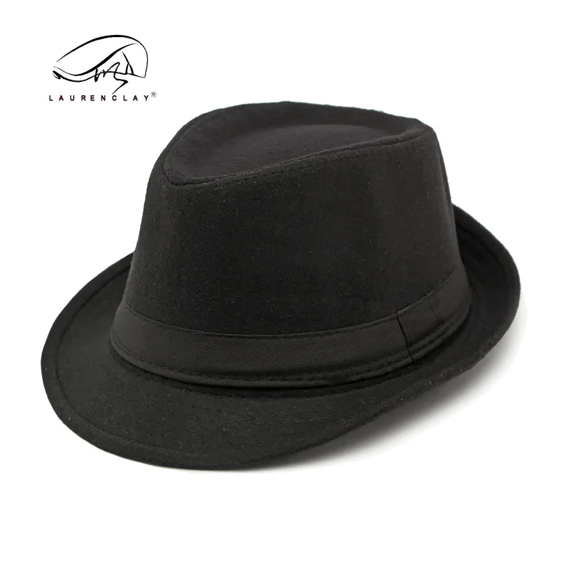 Chapéu de Fedora de lã britânico masculino, placa leve simples, pessoas de meia idade e idosos, outono e inverno, novo, atacado