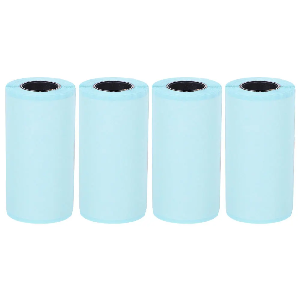 

4 Rolls Thermal Sticker Paper Roll for Mini Printers Strong Adhesive Labels Flat Smooth Surface Perfect Size for Address