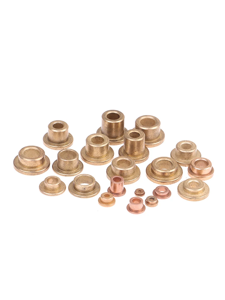 5pcs Flanging Self-Lubricating Bearing Powder Metallurgy Oil Copper Bushing Guide Sleeve With Stepped Flange