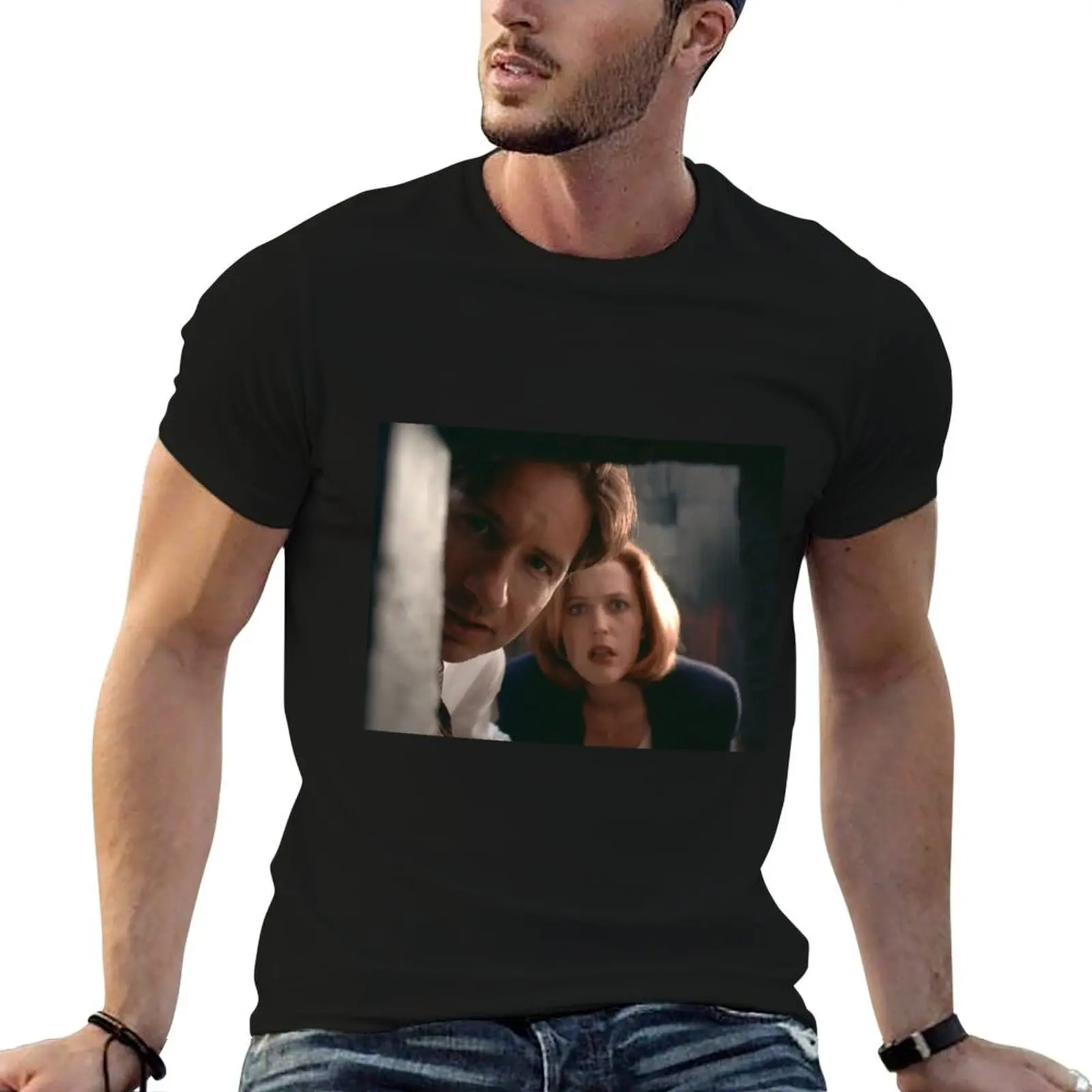 Футболка Mulder & Scully большого размера с короткими рукавами, повседневный топ