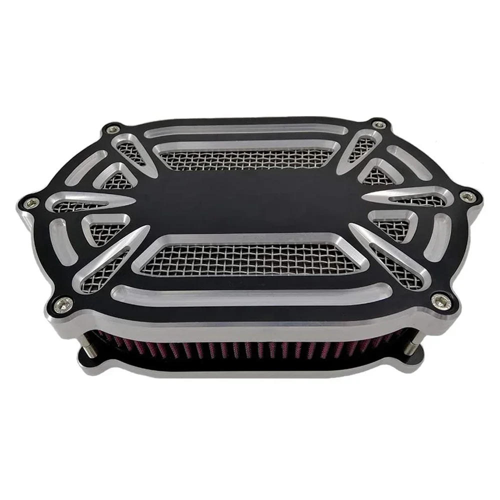 For Harley Touring Street Road Glide 08 - 2016 Softail 2016 - 2017 Dyna Air Cleaner Cnc Cut Filter Motorcycle Intake Kit Black