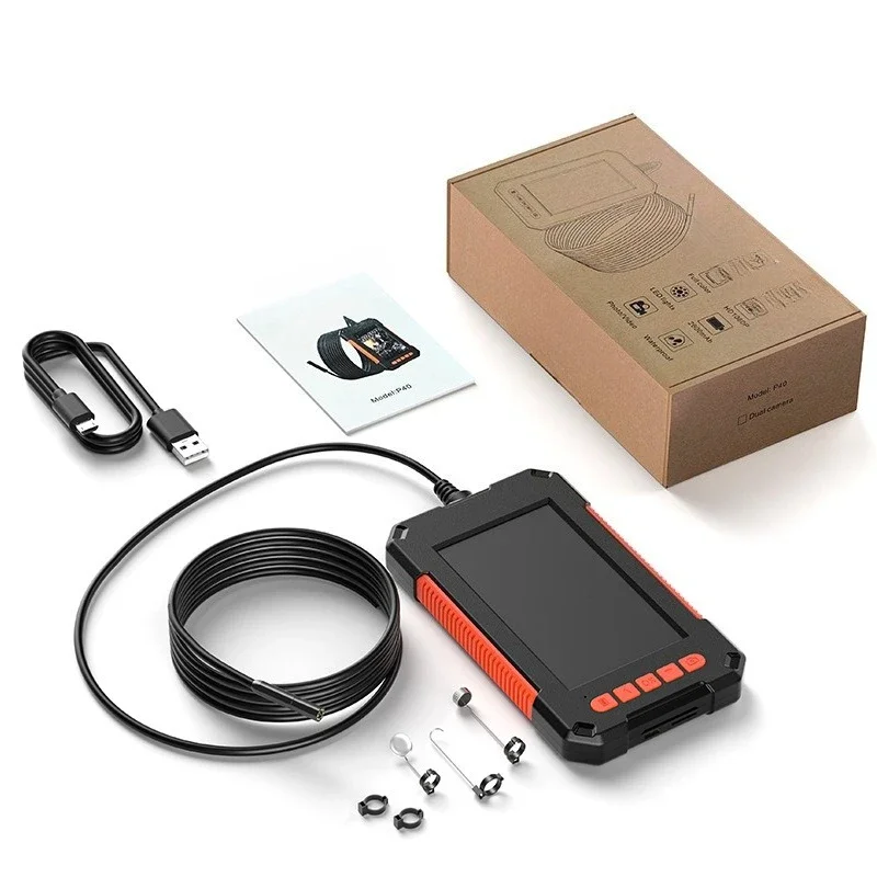 

High definition pipe camera with screen, car maintenance detector, visual industrial endoscope