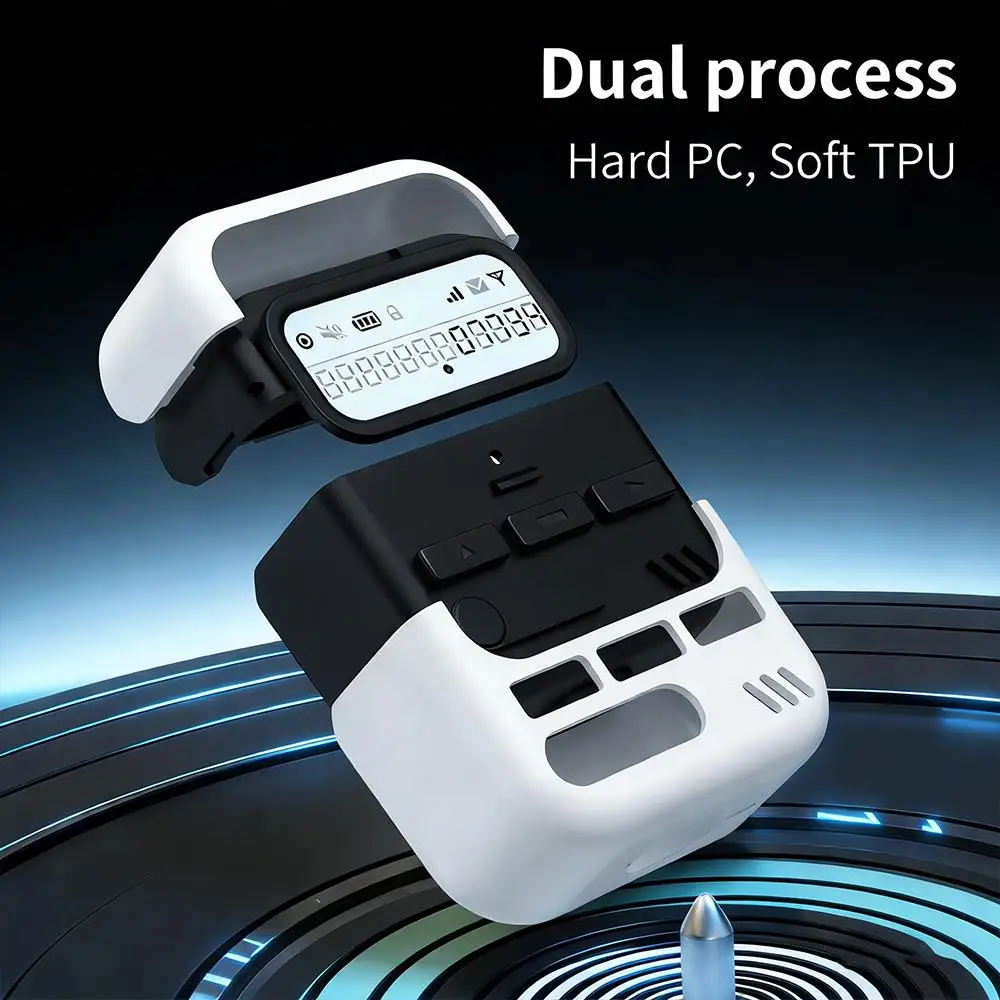 XDcase Retro Pager Design PC Hybrid TPU Earbuds Case Earphone Compartment Protective Cover For AirPods Pro 2 / 1, For AirPods 4 view 4