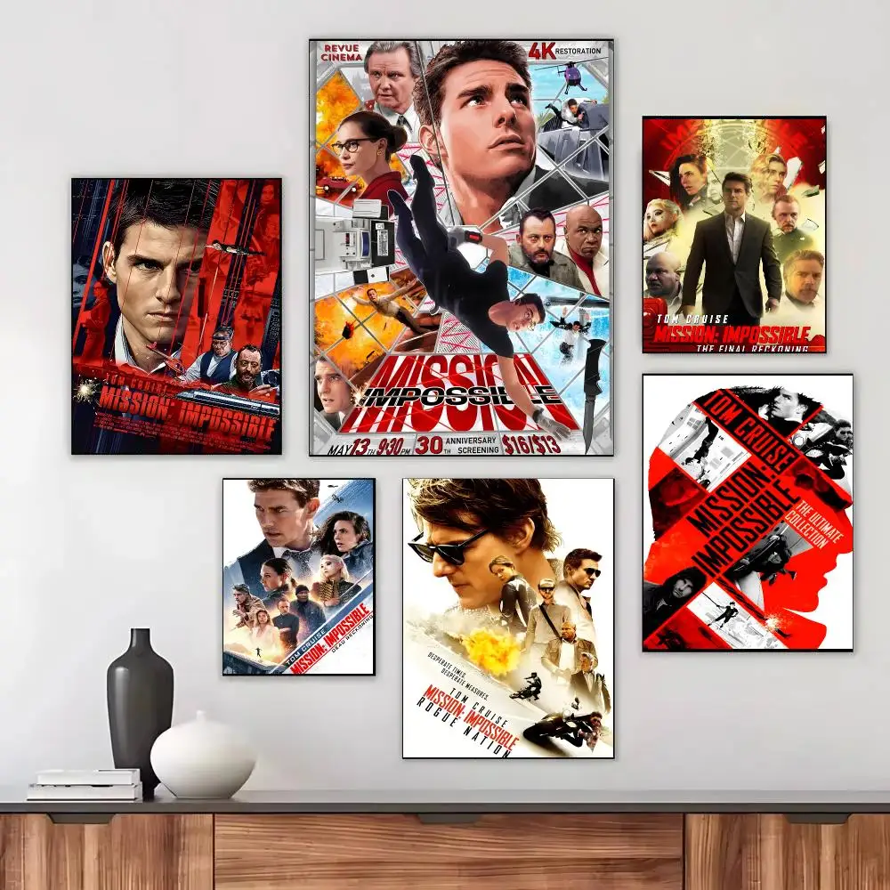 Mission Impossible Movie Poster Moisture-proof Self-adhesive Decor Living Room Bedroom Party Bar Fade-resistant