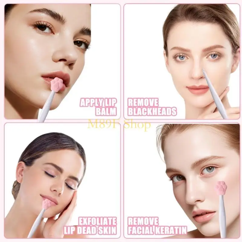 M89f Gentle Exfoliant Silicone Brush Brush Kitten Paw Face Tool pour le retrait tête noire