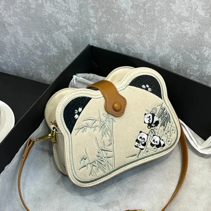 

Chinese Style Panda Embroidery Fashion Versatile Shoulder and Crossbody Bag 2025 Spring New Women's Handbag Сумка Женская