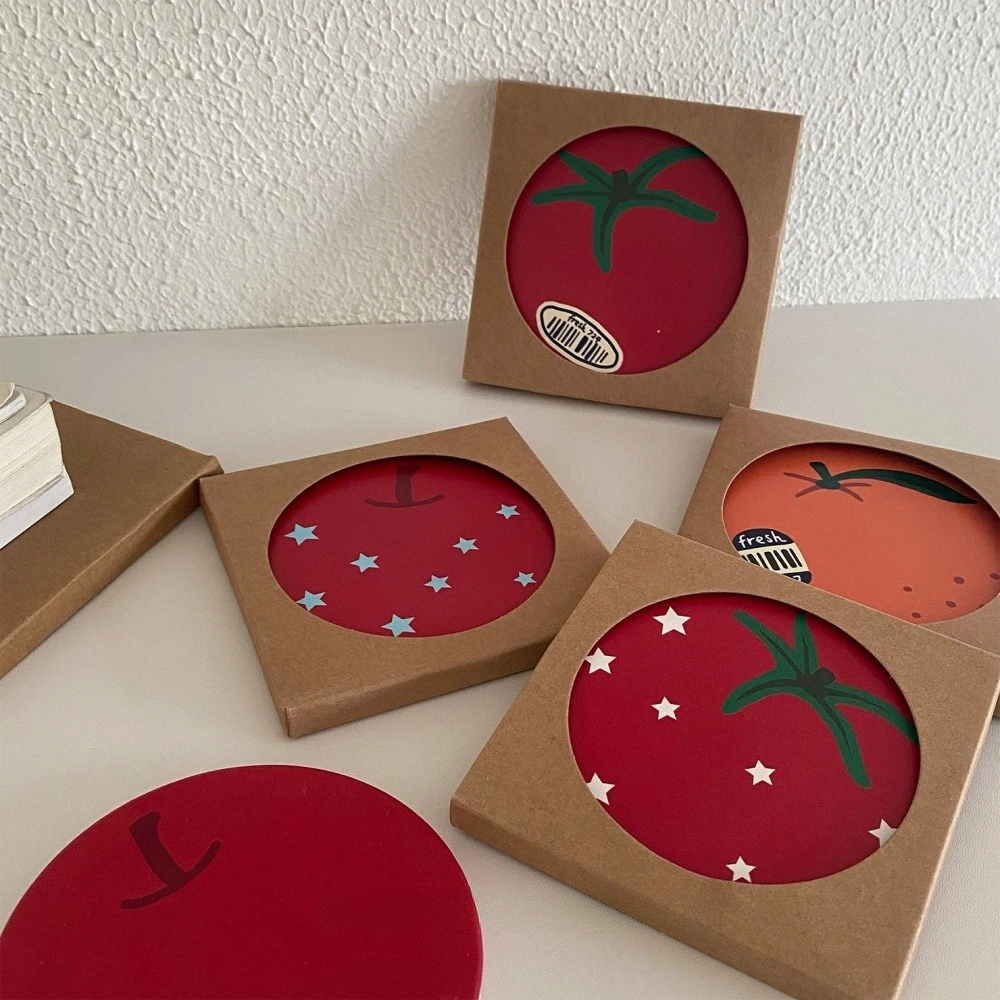 INS Fruit Anti Scalding Heat-Insulating Circular Coaster Tea Tray Coffee Cup Scalding Pad Resistant Pad Decorative Accessories