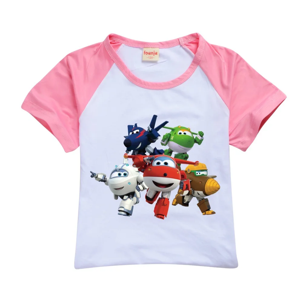 2022 Summer Kids Cartoon Super Wings Jett T Shirt Baby Boy Cute T-Shirt Children Casual Clothes Toddler Girls Short Sleeve Tops