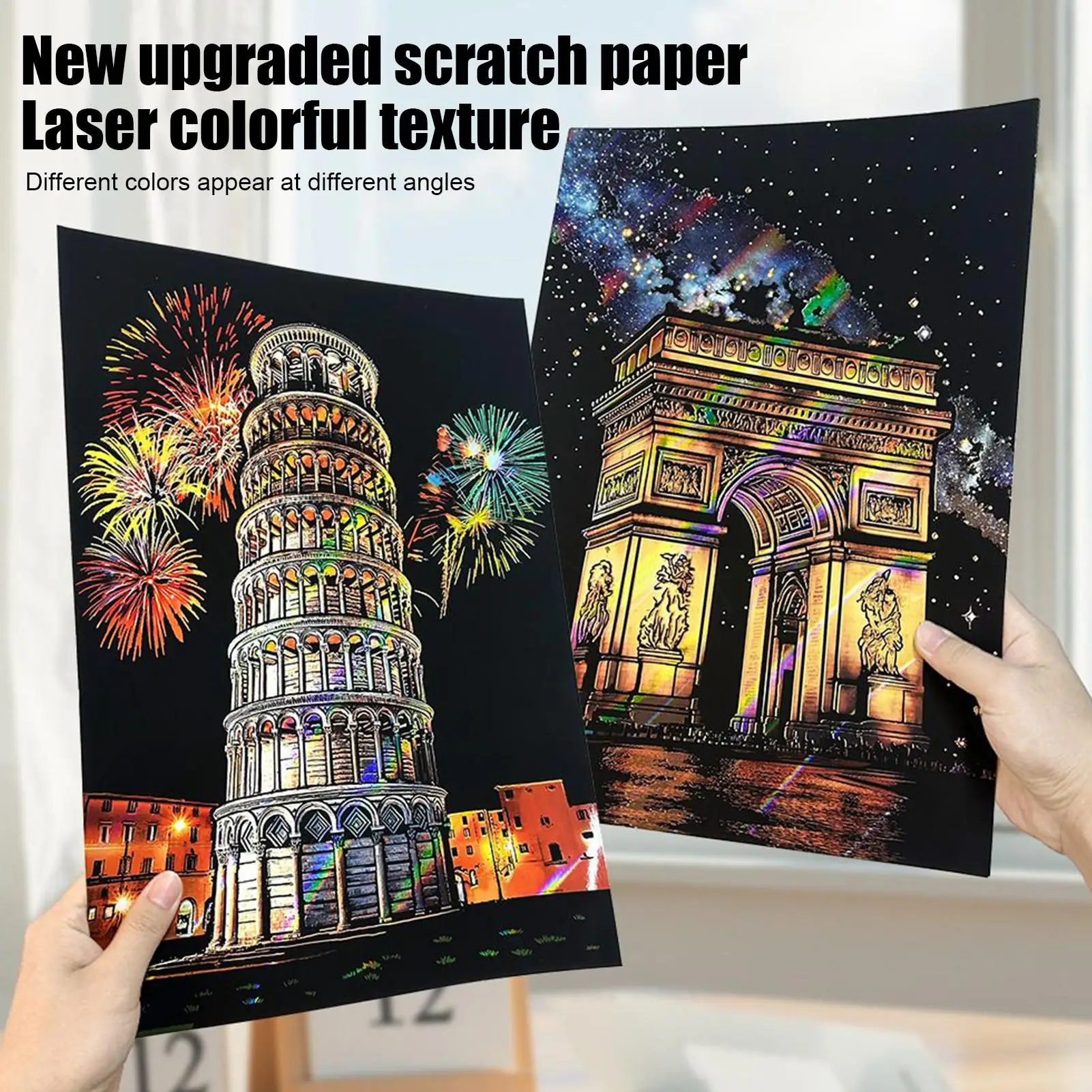 Kras kunst kras schilderij A3-formaat kleurrijk schilderij krasplank ambachten voor mannen kinderen tieners vrienden vrouwen verjaardag