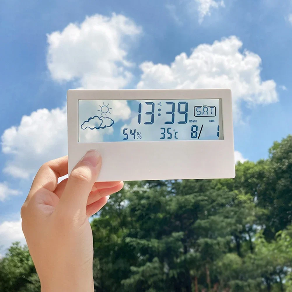

Thermo-Hygrometer Clock Creative Weather Display Electronic Alarm CLock Bedhead Electronic Clock Temperature And Humidity