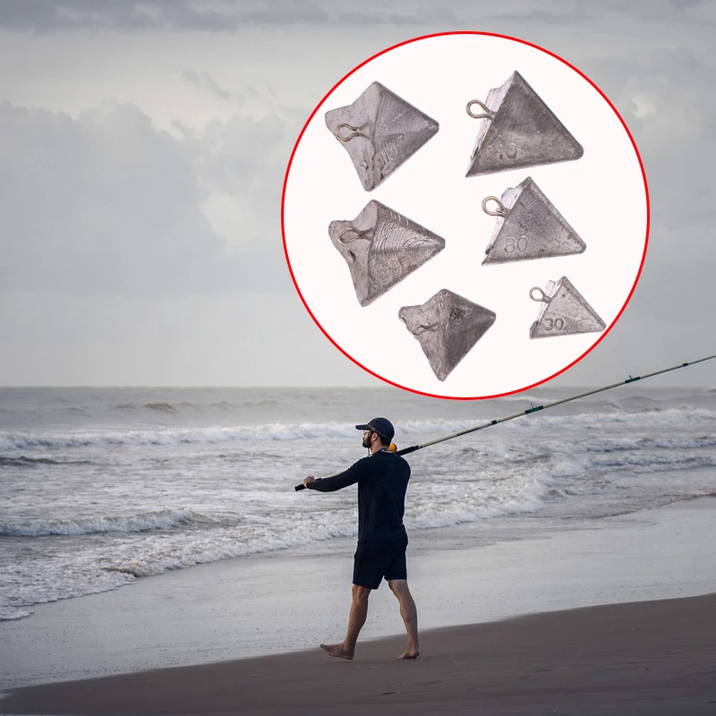 Triangle Lead Pendant Water Drop Lead Thallium Sea Fishing Positioning Lead Pendant Fishing Sinker | 30-140g Fishing Accessories