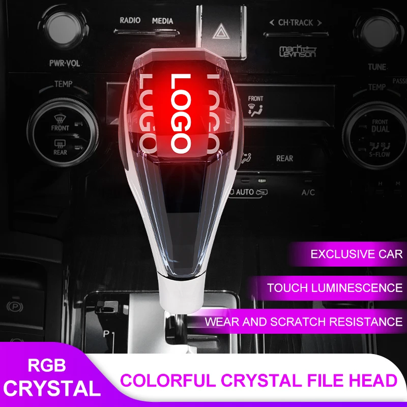 Universal Crystal Car Gear Shift Knob Touch Activated Multi-Color LED Light for Toyota Lexus Hyundai Mitsubishi Mazda