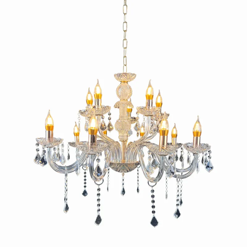 

New wedding crystal chandelier wedding European candle chandelier wedding hall ceiling acrylic decorative props