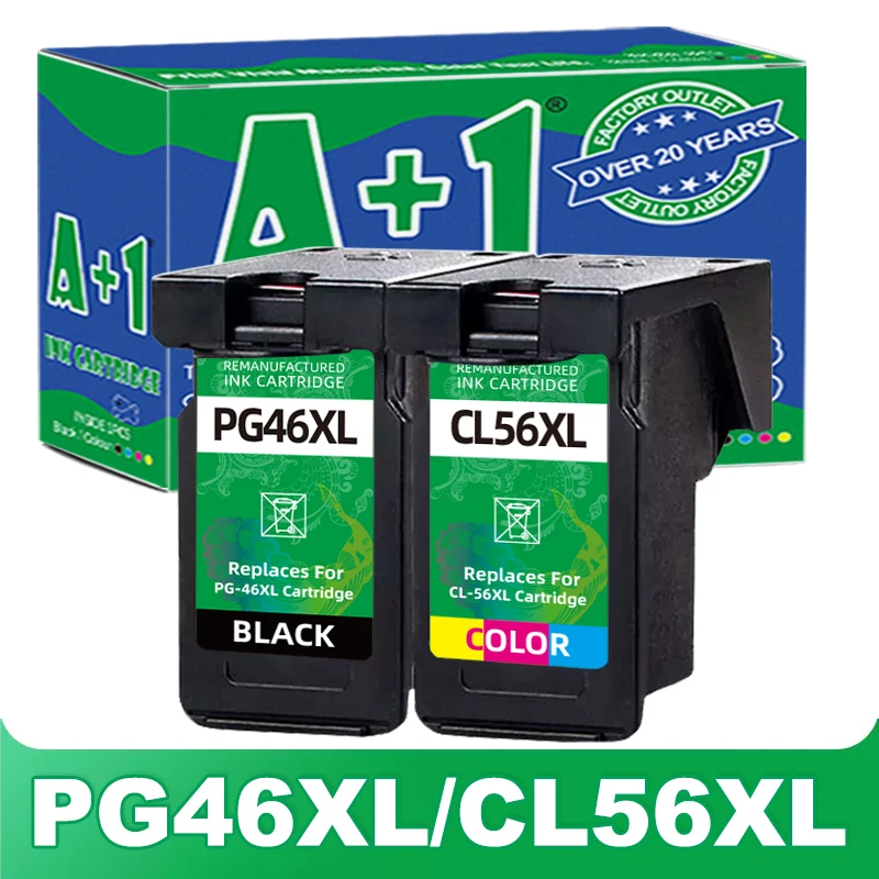 A + 1 Cor PG46 Preto CL56 remanufaturados para E204 E304 E404 EE464 E484 E474 E414 E3140 E4240