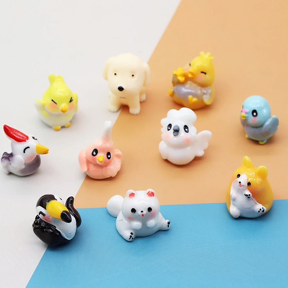 Mini Cute Cartoon Animal Parrot Puppy Doll Micro Landscape Gift For Children Birthday Party Favor Carnival Kids Party Supplies