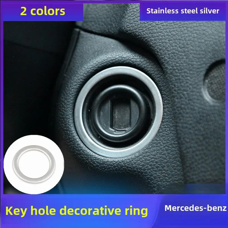 

Ignition Keyhole Circle Trim Cover Ring Frame Fit for Mercedes Benz GLK X204 CLS W204 W212 2012 2013 2014 Silver Stainless Steel