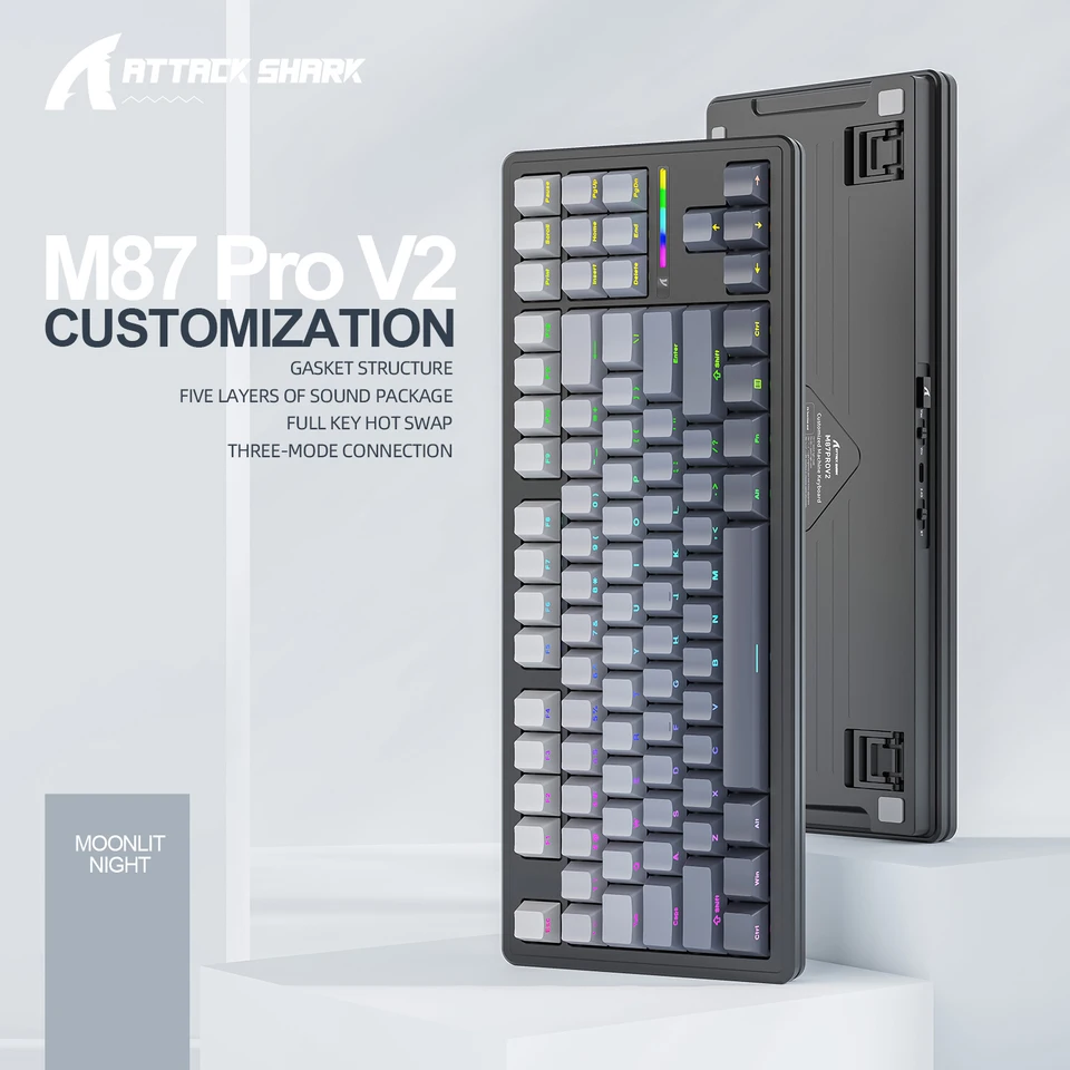 ATTACK SHARK M87 KEYBOARD 2セット Attack Shark M87PRO 87-Key Mechanical Keyboard