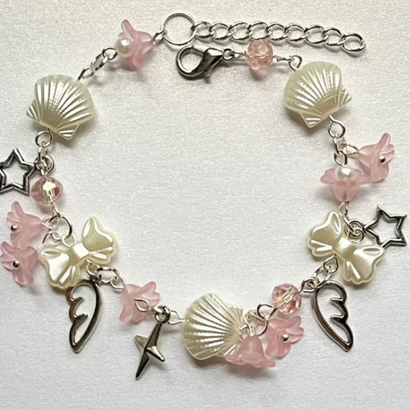 Pink blossom bracelet cute fairy girl jewelry y2k