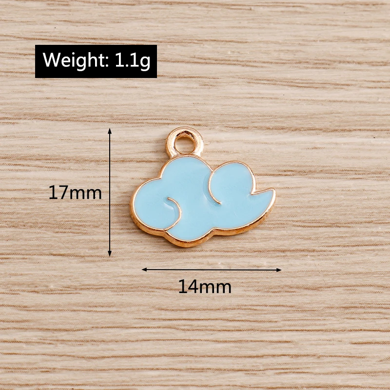 10 Stück niedliche, bunte Emaille-Anhänger in Form von Blitz, Mond und Wolken für die Schmuckherstellung, Ohrringe, Anhänger, Halsketten, DIY-Bastelarbeiten und Accessoires. – Detail 19